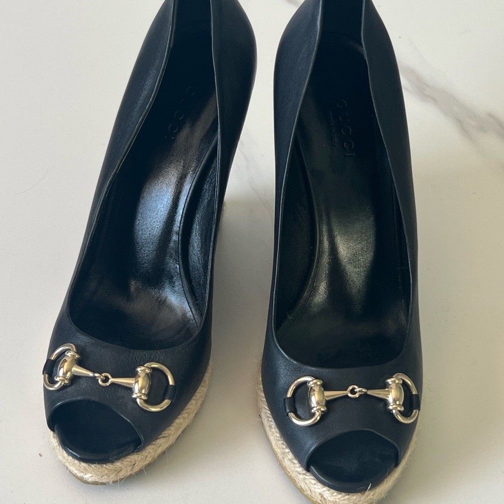 Gucci black wedges